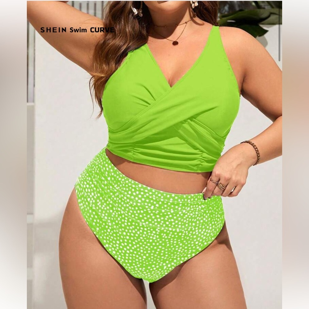 BRAND NEW SHEIN Lime Green Bikini Top